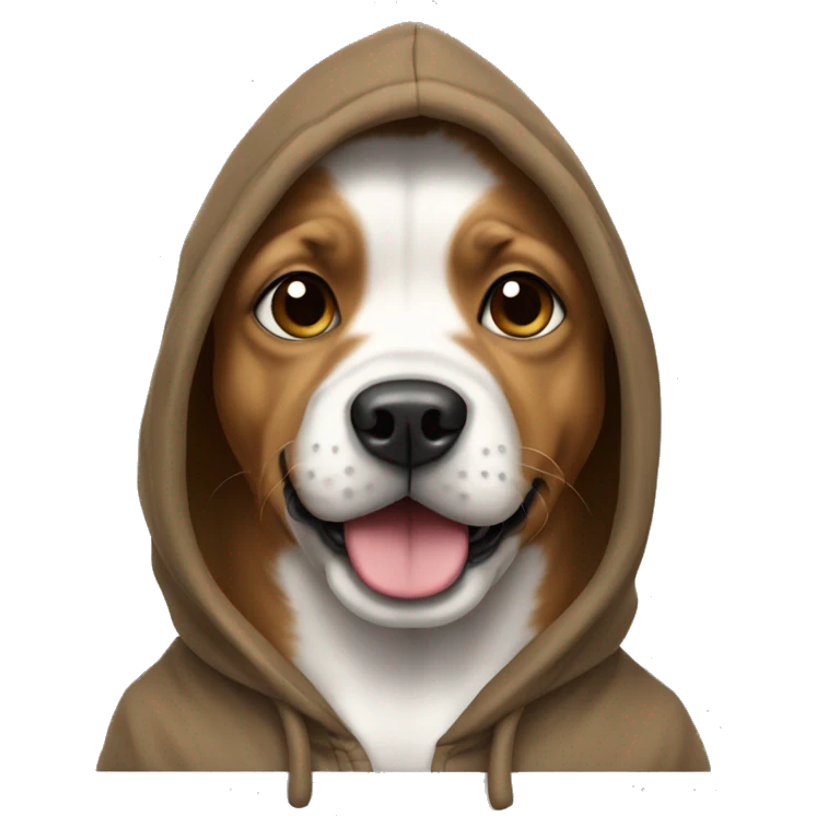 Dog wearing hoodie emoji