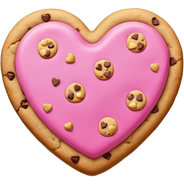 Heart cookie with pink chips  emoji