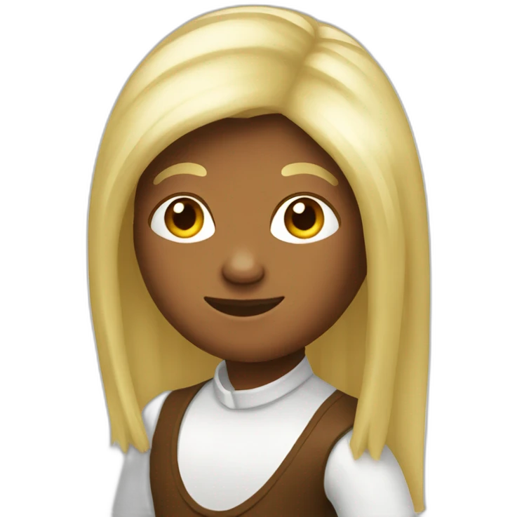 Oompa Loompa with long blonde hair emoji