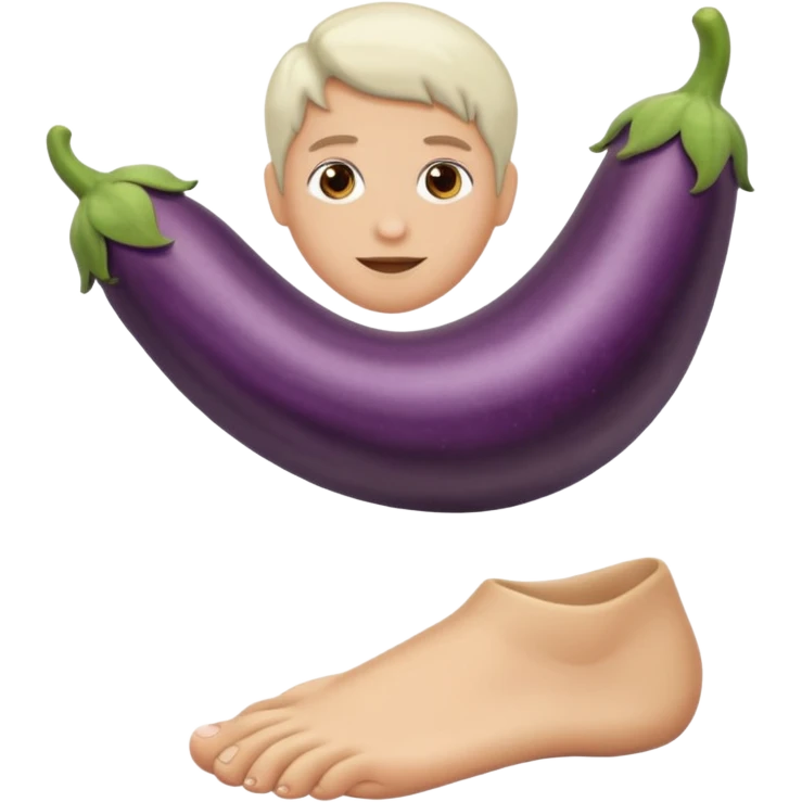 Egg plant and foot emoji