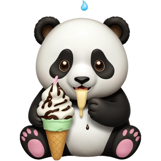 Panda eating ice cream emoji