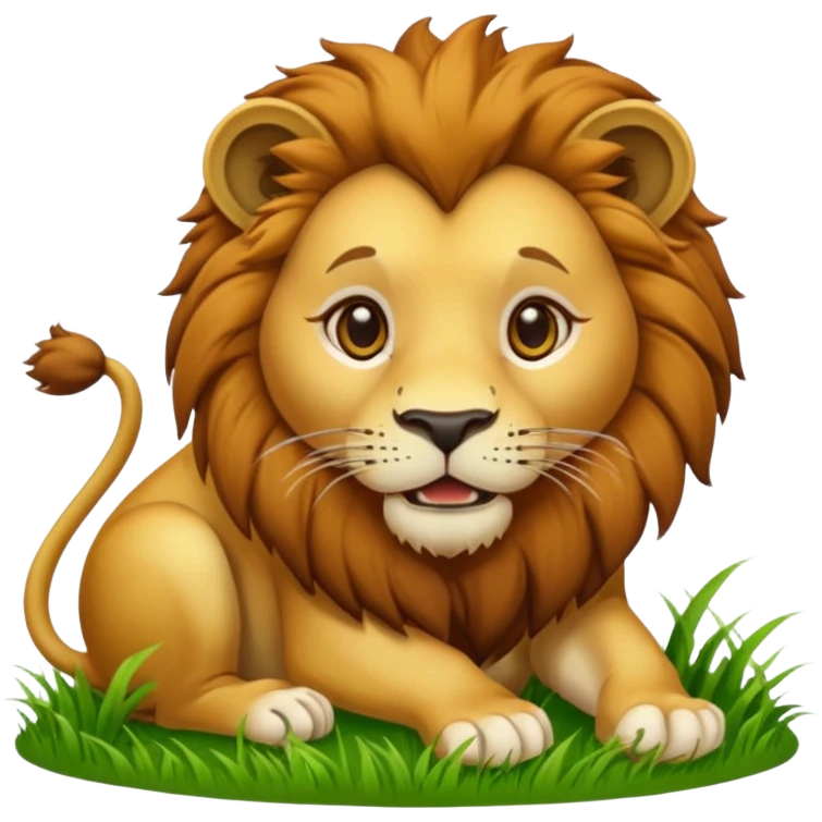 lion eating grass emoji