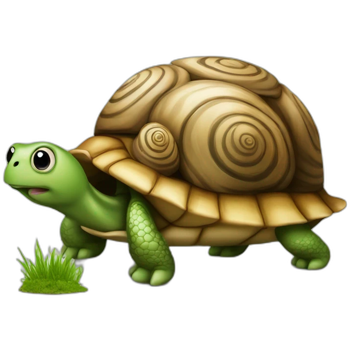 Un escargots sur une tortue emoji