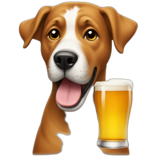 A dog drinking beer emoji