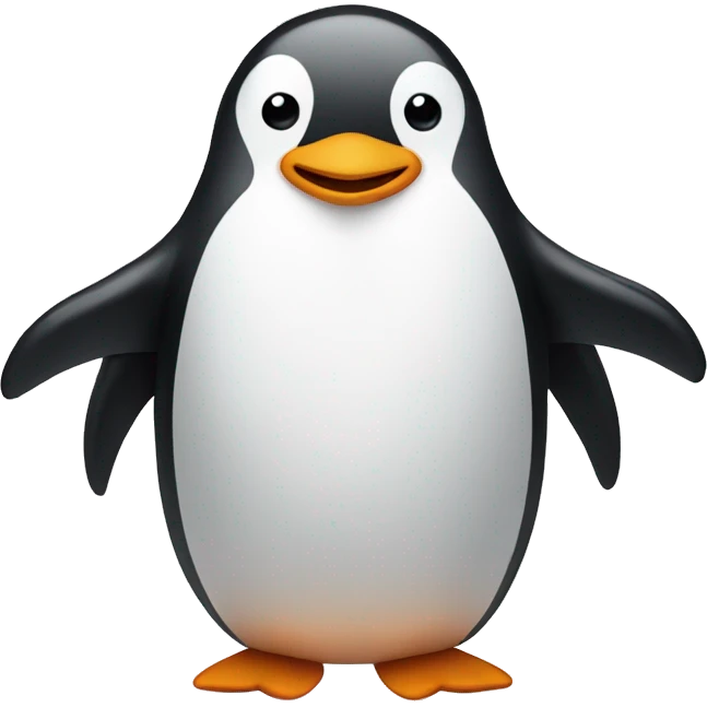 penguin with its hands in the back & looking up with its eyes closed emoji