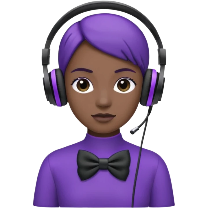 headphones with bow on the right side black and purple headphones looking like this 🎧 emoji