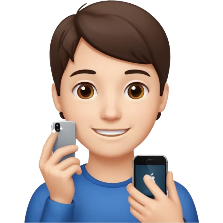 horizontal iphone under the chin emoji