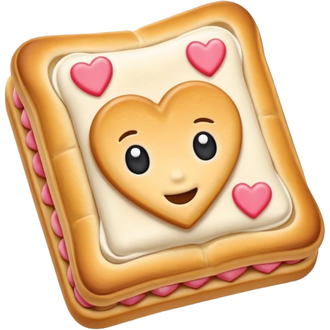Frosted Toaster strudel pastry with hearts emoji