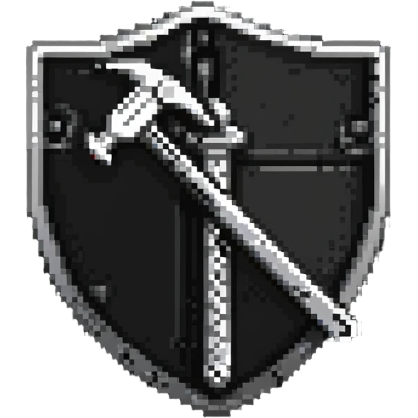 magical code shield with wrench and hammer tools emoji