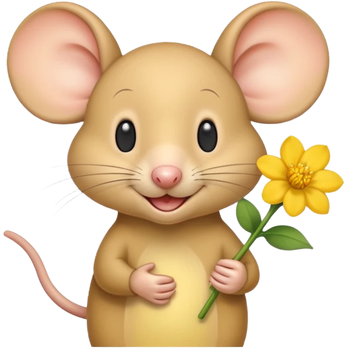 Jerry the mouse, giving a flower emoji
