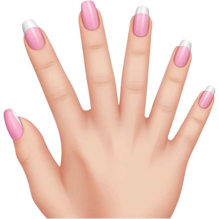 french manicure 5 fingers  emoji
