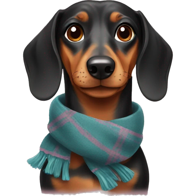 Dachshund wearing scarf emoji