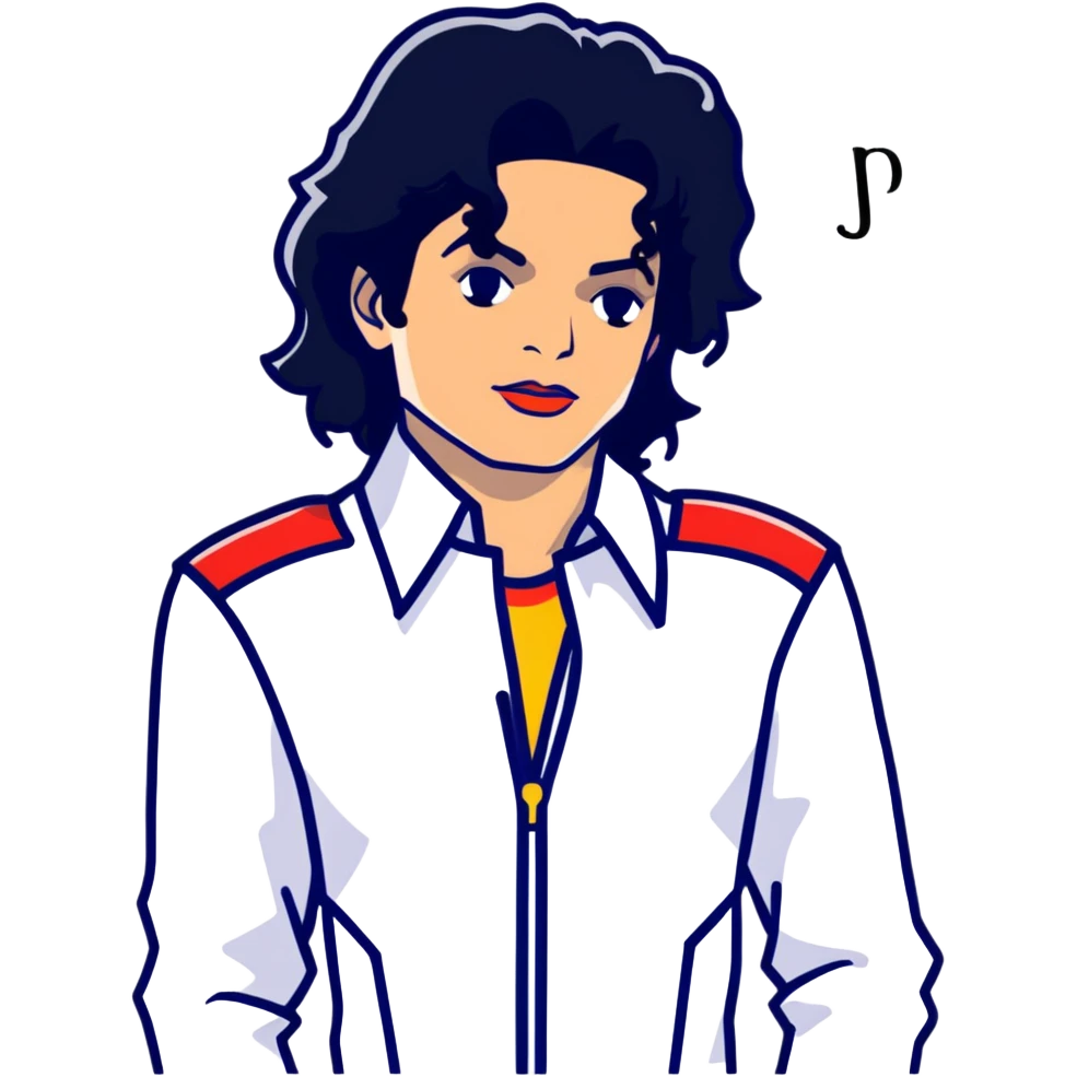 Michael Jackson from waist up with his signature pose emoji