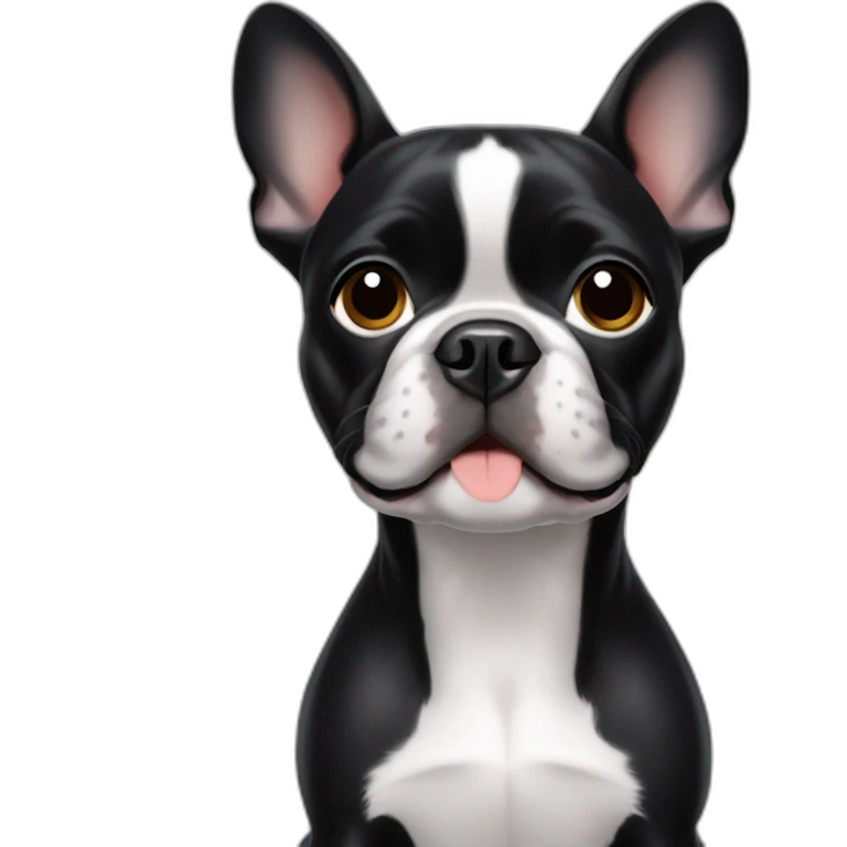 Black Frenchie Boston terrier mix emoji