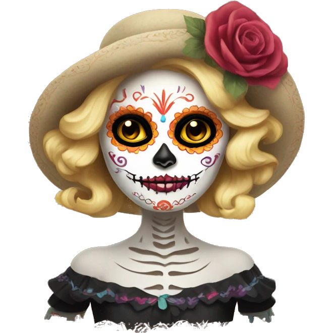 dia de muertos catrina rubia emoji