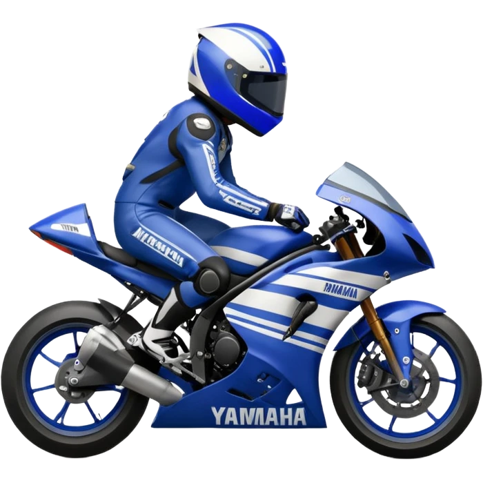 yamaha motorcycle racer with full face helmet emoji
