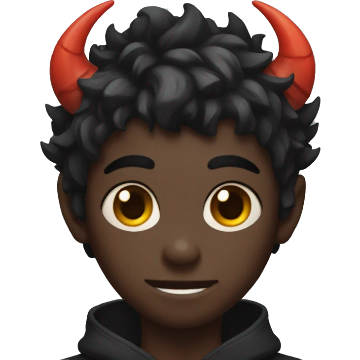 Black demon boy with oni horns emoji