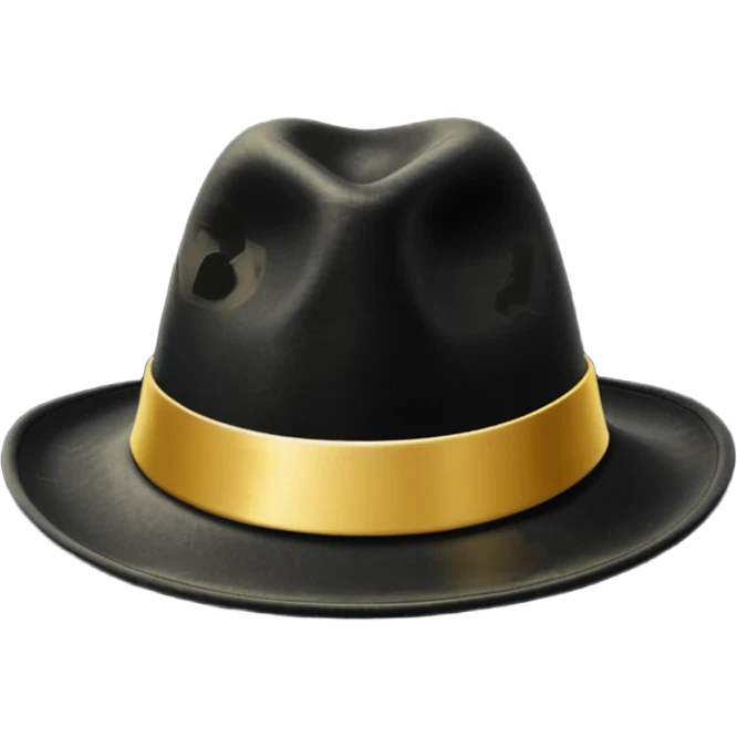 black magic hat with gold ribbon emoji