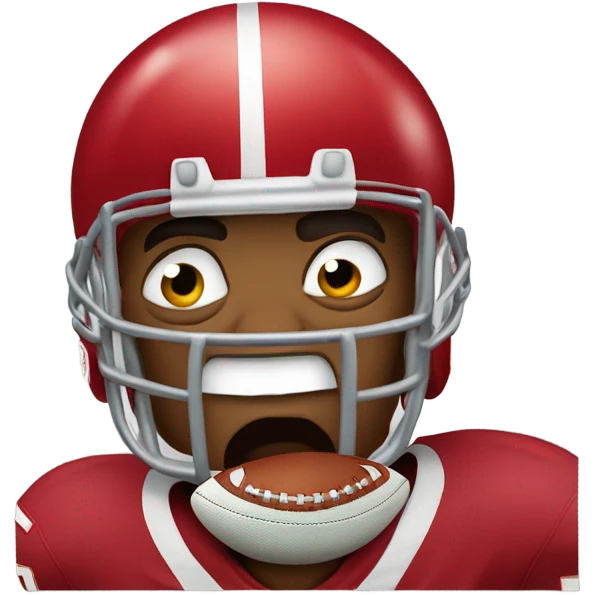 A Tampa bay buccaneer in tears eating a football  emoji