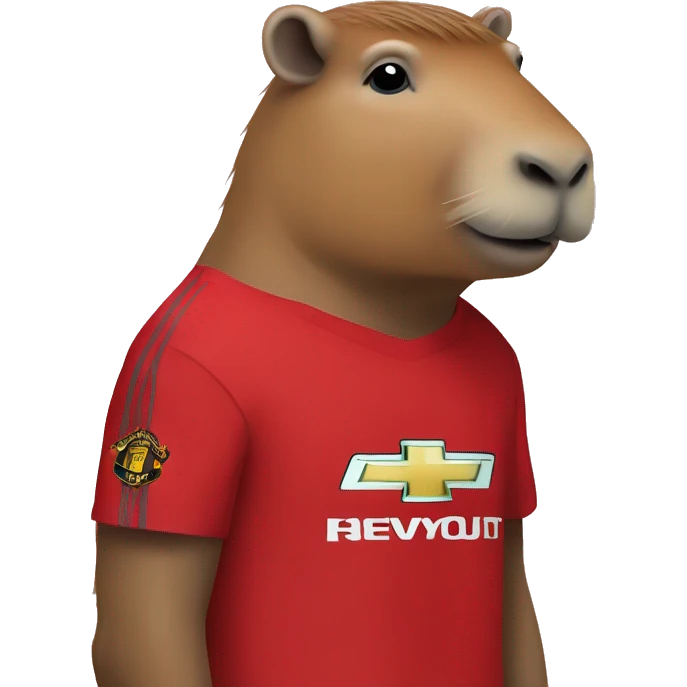 capybara with manchester united shirt emoji