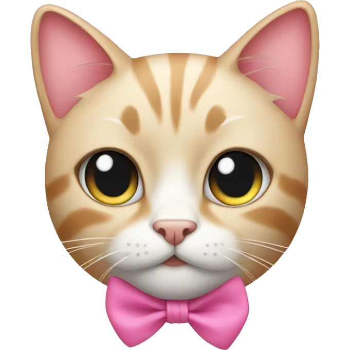 Cat wearing a pink bow emoji