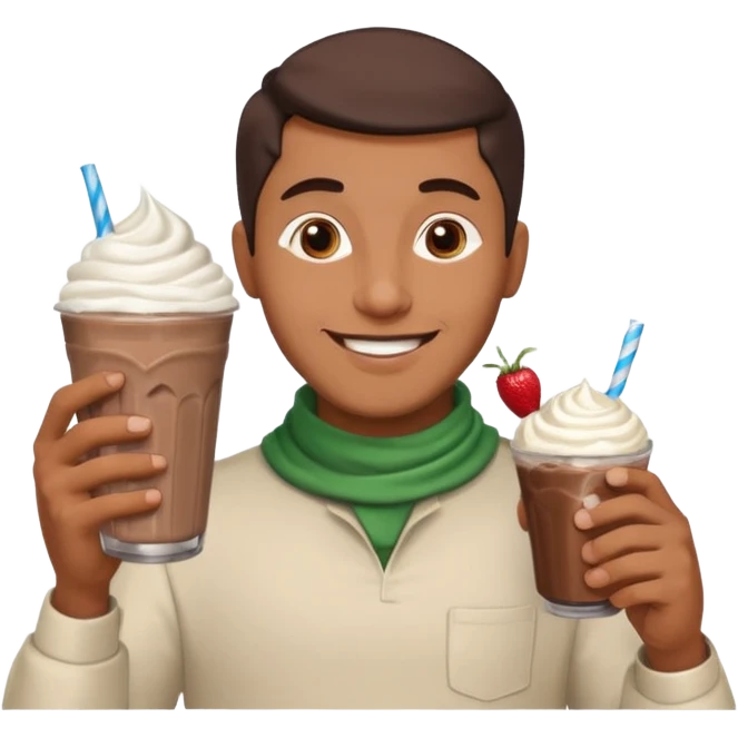 muslim man drinking milkshake emoji