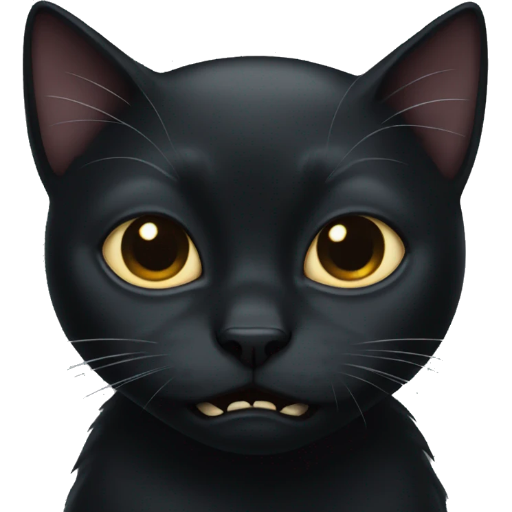 Black cat crying  emoji