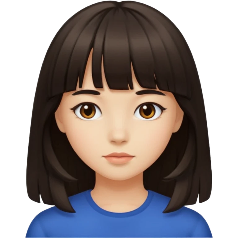 girl with bangs and long dark hair emoji