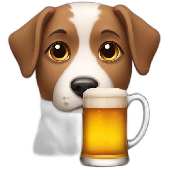A dog and beer emoji