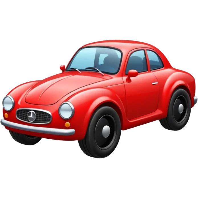 cartoon style red modern car emoji