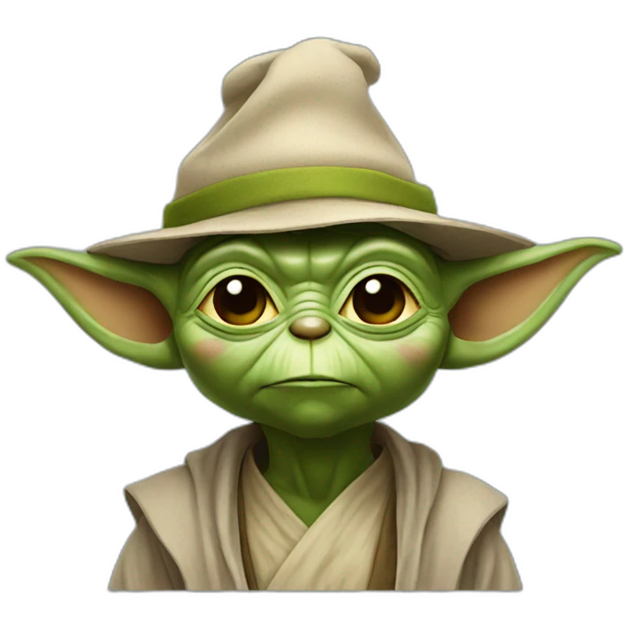Yoda wearing a hat emoji