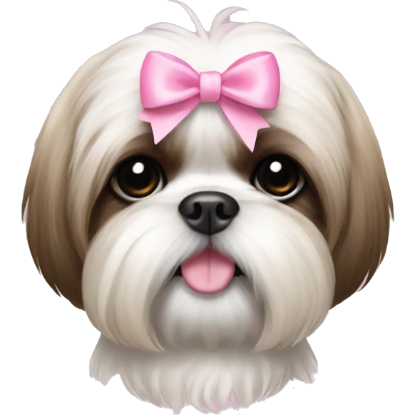 Blank Shih Tzu pink bow emoji
