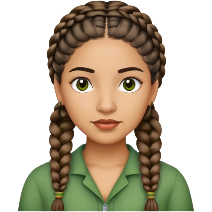 Latino woman with braids in green emoji