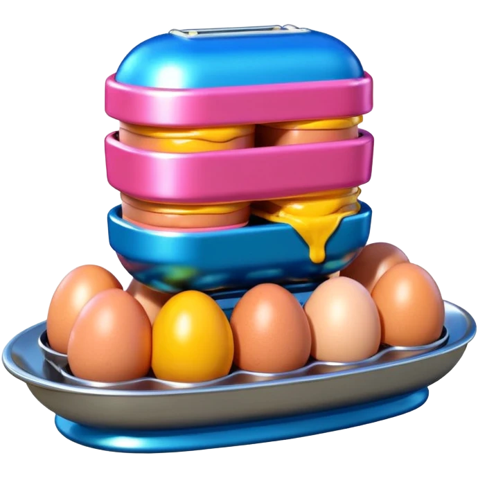 SPAM AND EGGS sculpture in jeff koons style emoji