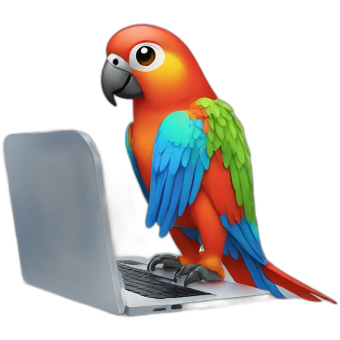 coding-parrot-with-laptop emoji