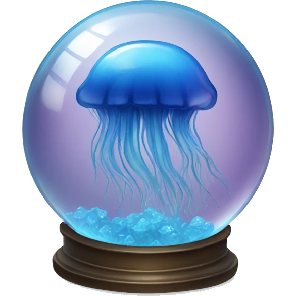 A blue jellyfish in a crystal ball emoji