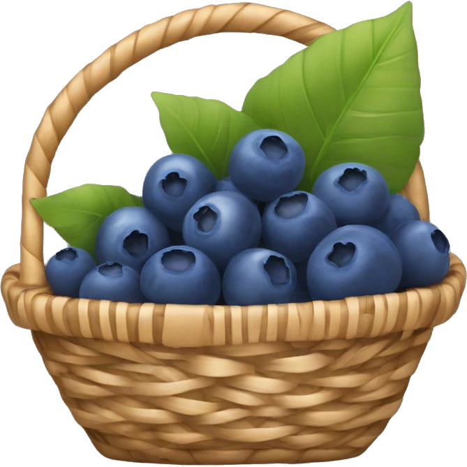 Wicker basket with blueberries emoji