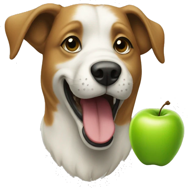 Dog with a green apple emoji