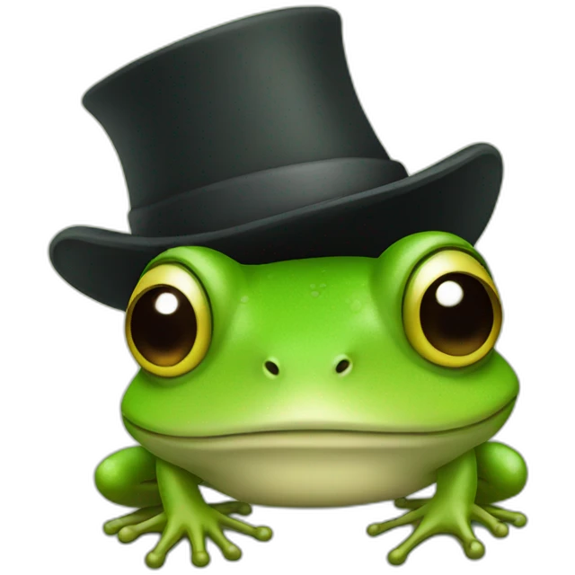 Frog in hat emoji