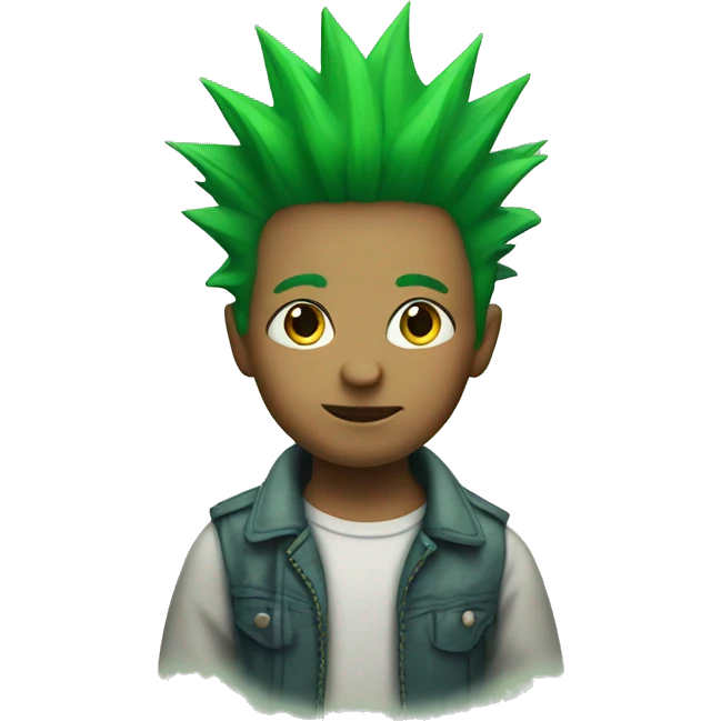 kid with spikey green hair emoji