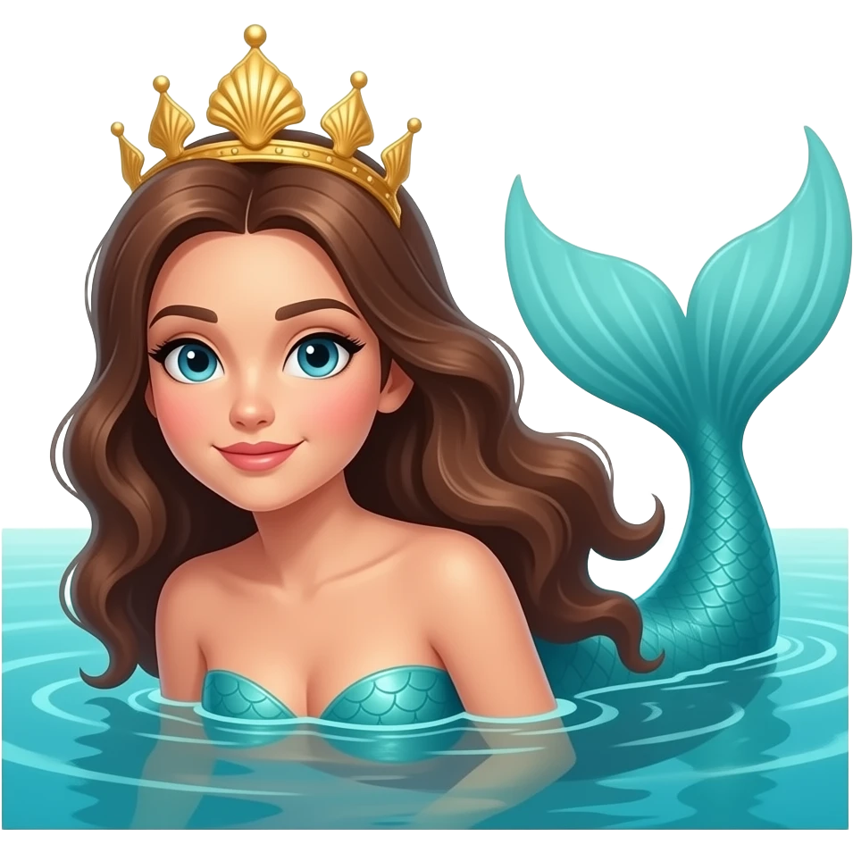 American mermaid with brown hair emoji