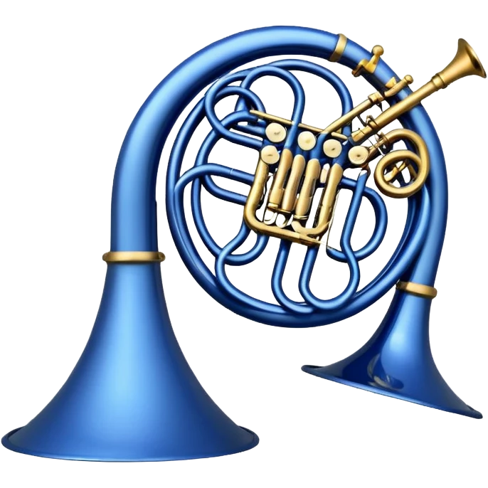 Blue french horn her tarafı mavi sarı detaylar olmadan emoji
