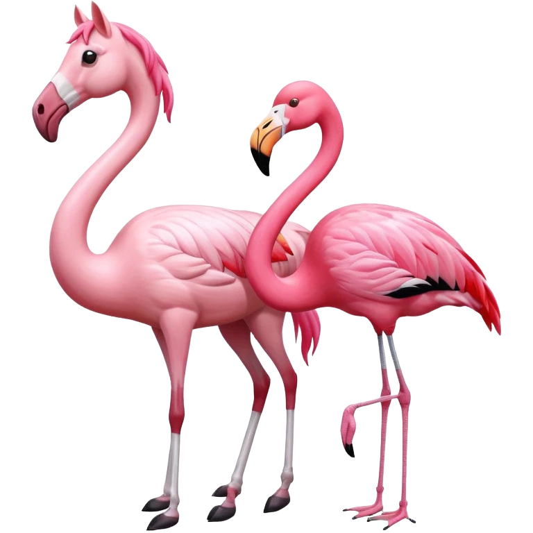 Cavallo e fenicottero emoji