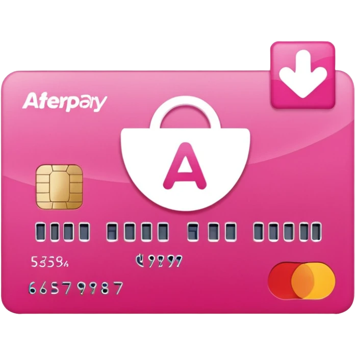 pink afterpay word on a credit card emoji