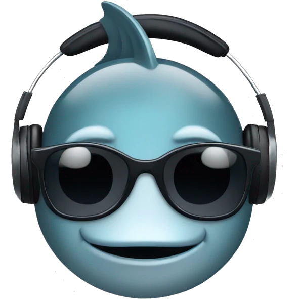 Side angle chill Sea bass wearing headphones and sunglasses emoji