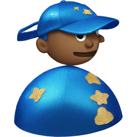 blue cap with sequins emoji