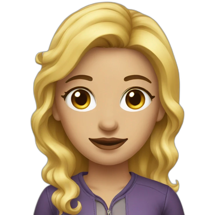 female graphic designer with unicorn fetiche emoji