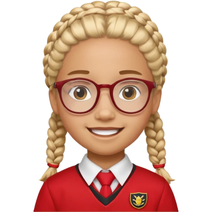 red uniform wearing scout kid with braids and glassess emoji