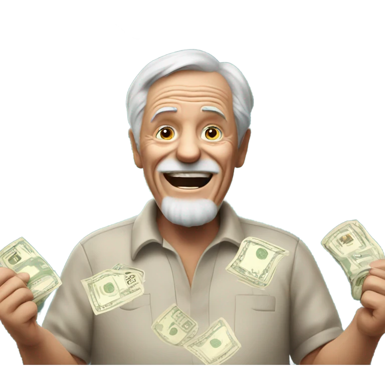 Old man winning the lottery emoji