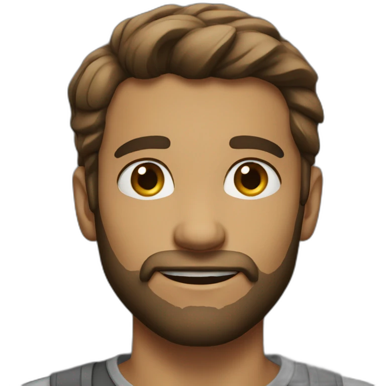 A slight bearded young man emoji